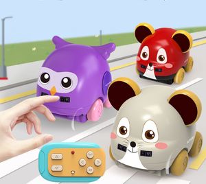 Children Cartoon Animal RC Car, Cute Mouse& Eagle, Follow Function, Auto Obstacle Avoidance, Music& Lights, for Xmas Kid Birthday Gifts, 2-1