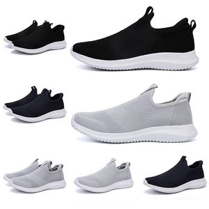 Free shipping women men running shoes black white Navy blue Laceless mens trainers Slip on sports sneakers Homemade brand Made in China