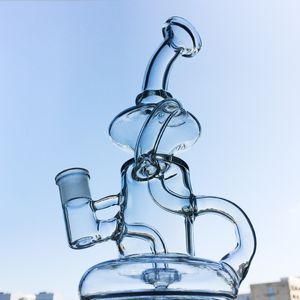 2019 Hot Klein Tornado Recycler Glass Bong Mini DAB Rig Unik Design Glas Vattenrör 5mm Tjocklek Klar oljeplattor HR024