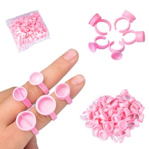 300Pcs Disposable Caps Microblading Pink Ring Tattoo Ink Cup For Supplies Accessorie Makeup Tattoo Art Tools