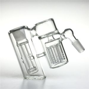 Glas-Aschefänger mit 4-Zoll-Wasserpfeife, 14 mm männlich auf 18 mm weiblich, 7-armig, 3 Filter, dickes Pyrex, klares, berauschendes Bong-Aschenfänger-Rauchen