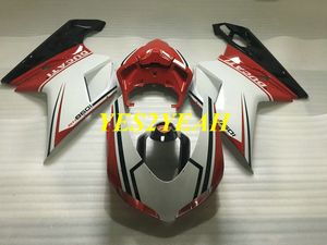 Комплект для обтекателя Custom Injection Fairing для DUCATI 848 08 09 10 11 ducati 1098 1198 2008 2009 2011 Красный белый обтекатель Кузов + Подарки DD78