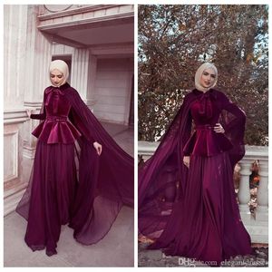 Muslim Sleeves Modest Prom Dresses High Neck Full Covered Women Maxi Dress Long Evening Party Wear Vestidos De Soiree Custom