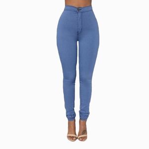 2018 neue Ankunft Dünne Jeans Für Frauen Dünne Hohe Taille Candy Farbe Denim Bleistift Hosen Stretch Taille Schwarz Party Arbeit hosen