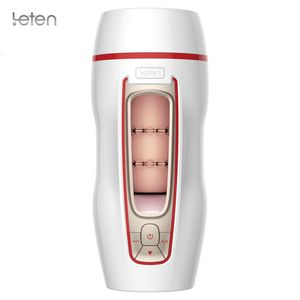 Leten automáticas pênis masculino massageadores USB de carregamento eléctrico Male Masturbator 7 velocidades vibrador vagina artificial Sex Toys For Men Y191010