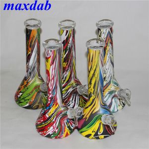 WaterTransfer Printing Glass Beaker Base Bongs Hookah Tjocklek Glasvattenrör med 14 Downstem och skål