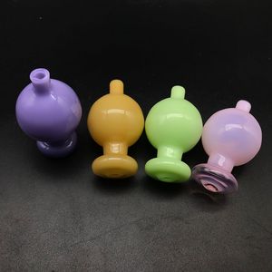 Tappi in carb a bolle di colore di vendita calda con tappo in carb in vetro con per parte superiore piatta con fondo spesso al quarzo Banger Nails Bong in vetro Dab Rigs