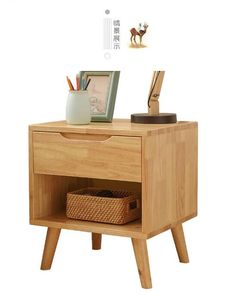 Sovrumsmöbler Nordic Solid Wood Bedside Skåp Enkelt modernt skåplådor förvaringsbord