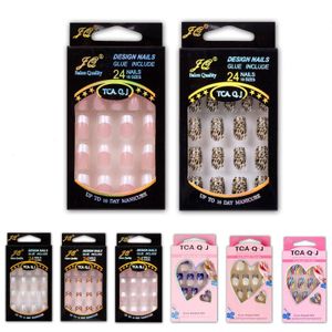 24pc unhas completas dicas de unhas francesas moda natural dedo falso arte capa manicure unhas postiças