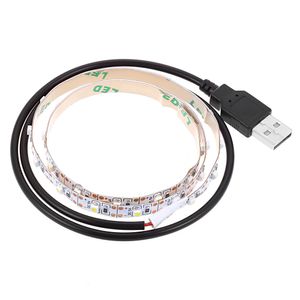 5V 0.5M LED Strip Tape TV Sfondo illuminazione Lampada decorativa fai da te con cavo USB