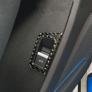 Carbon Fiber Door Trunk Button Decoration Frame Cover Sticker Trim For Audi Q7 2016-19 LHD Car Styling Interior Accessories
