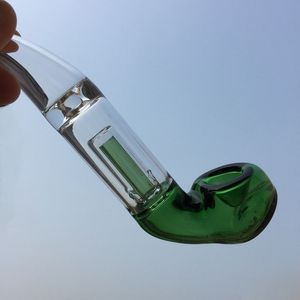 Pipa da gorgogliatore tascabile in vetro da 6 pollici Sherlock Pipa per cucchiaio da fumo con design in vetro a parete pesante per erbe secche