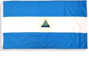 3x5 Никарагуа Флаг Висячие Баннеры Реклама 100% полиэстер Ткань, внутренние наружные флаги и баннеры, бесплатная доставка