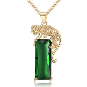 Европейские и американские модные ожерелья горячее золото Леопард кулон ожерелье Изумрудное ожерелье WY1349