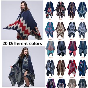 20 stylów moda zagęścić szaliki kaszmirowe czuć poncho Pashmina kobiety zimowe peleryny projektant ponadgabarytowy gruba ciepła dzianina szal koc szalik