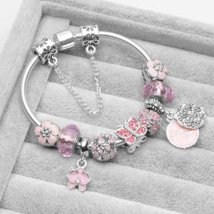 Hurtownie- szklane koraliki Bransoletka Walentynki Bransoletka prezentowa nadaje się do biżuterii w stylu Pandora
