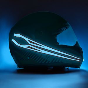 Adesivi per moto Striscia luminosa per casco LED impermeabile EL Luci fredde Segnale di guida notturno Illuminazione luminosa per caschi modificati