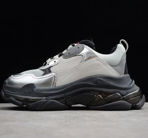 2020 Paris Rahat Ayakkabılar Üçlü-S Temizle Taban Eğitmenler Baba Ayakkabı Sneaker Siyah Yeşil Gümüş Kristal Alt Mens Bayan Üstün Chaussures