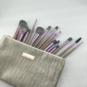 Pennello per trucco di alta qualità 15 pezzi / set Pennello con borsa in PU professionale per fondotinta in polvere, arrossisce, ombretto