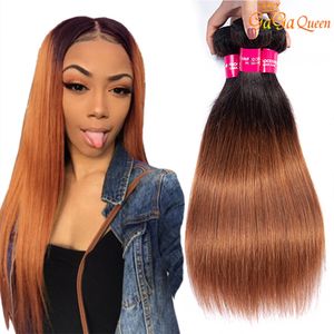 Ombre Color Peruvian Straight Human Hair Bundles B Peruvian Virgin Hair Straight Shedding Free