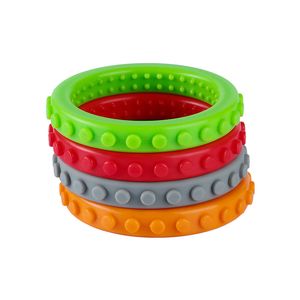 Ziegelstein-Armband, strukturierter Kauarmreif, Baby-Beißringe, FDA-Zulassung, Silikon-Beißspielzeug für Kleinkinder, Kinder, Autismus, ADHS