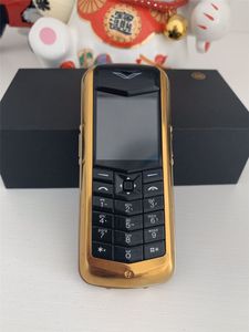 Unlocked K8+ Bar Luxury Metal Signature Cell Phone Dual Sim No Camer Leather Back Bluetooth Constellation Retro Gold Mobile Phone