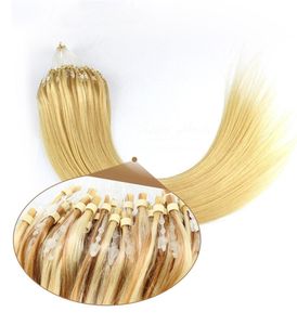 Высококачественная кутикулка выровнена Virgin Raw Remy Extension Hair Extensions Micro Loop Ring Brazilian 50G прямая натуральная черная коричневая блондинка