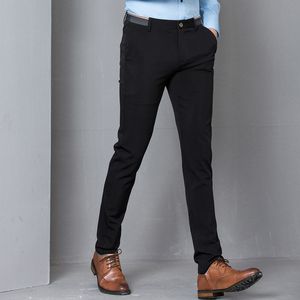 Black Stretch Skinny Dress Pants Men Party Office Formal Mens Suit Pencil Pant Business Slim Fit Casual Male Trousers