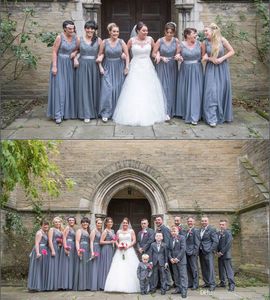 Yeni Gelinlik Elbiseleri Mürekkep Mavi Bir Çizgi Bohemian Yaz Ülke Bahçe Örgün Düğün Parti Misafir Hizmetçi Onur Abiye Artı Boyutu Custom Made