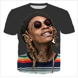 Yeni Moda Erkek / Kadının Wiz Khalifa Yaz Tarzı Tees 3D Baskı Rahat T-Shirt Tops Artı Boyutu MH022