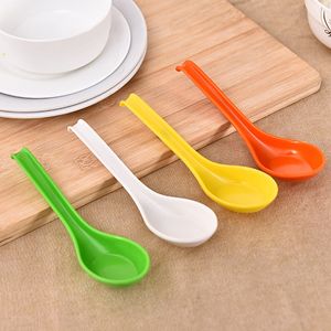 300pcs new cheap Colorful hook spoon melamine spoon Bowl Soup Honey Porridge Spoon tableware hot sale