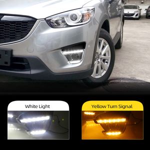 1 Par för Mazda CX-5 CX5 CX 5 2012 2013 2014 2015 2016 Vänd signalrelä 12V LED-bil DRL Dagtidsljus med dimljushål