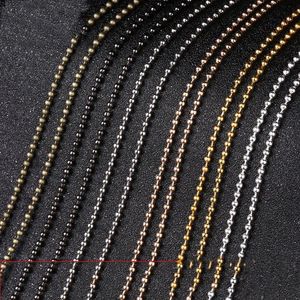 100 metros largura 1.5mm cadeia de esfera redonda beads chins para colar pulseira diy jóias fazendo acessórios ouro prata prata cor cor de bronze