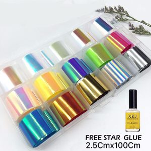 2.5*100cm Holographic Nail Foil Set Transparent Christmas laser Series Transfer Sticker Manicure Nail Art Decals