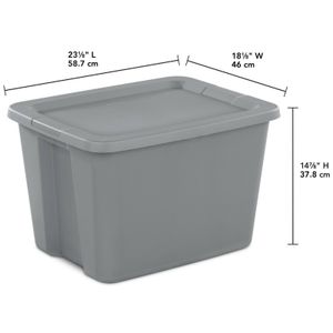 8 Plastic opslagcontainers Gallon Sterilite Stapelbare Tote Box Bin met Deksel