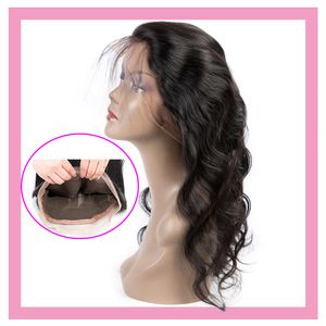 Peruansk mänsklig hår spets kroppsvåg stängning gratis del 360 frontal nautral färg 8-22 tum grossist