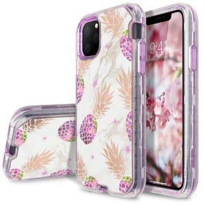 Per Iphone 11 pro max Custodia Luxury 3in1 TPU PC Antiurto Stampa protezione completa per il corpo Cover posteriore per Iphone x Samsung Note 10