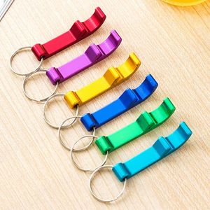 9 Colors Bottle Opener Keychain 4 in 1 Pocket Aluminum Beer Opener Can Personalized Logo custom made Wedding Favor Gifts LX1733