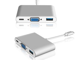 USB 3.1 Typ C do VGA USB 3.0 PD Type-C do VGA+USB 3.0+PD Adapter ładowarki MacBook Smart Phone 2PCS/Lot