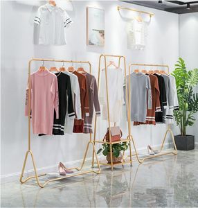 Tyg guldgolvhängare sovrum möbler kombination järnduk butik display special hängande rack typ vägg stativ klädställ
