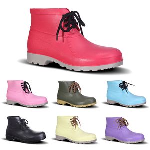 Hot 2019 Mężczyźni Rain Botki Niskie Ubezpieczenie Pracy Miner Buty Bez Marka Design Steel Toe Cap Black Yellow Różowy Czerwony Purpurowy Dark Green 38-44