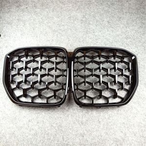 Ett par Diamond Style Front Racing Grill Kidney Grills Grille Bil Tillbehör till BMW X5 G05 MESH GRILLES