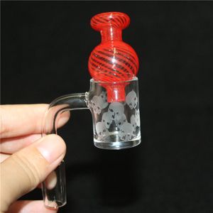 Smoking Quartz Banger with carb cap 14mm Domeless Nail Female Male 90 Degrees quartz dangers for dab rig water pipe bong
