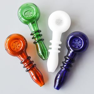 Tubulação De Vidro 4.0 polegadas Tubo De Fumo De Vidro Acessórios Fumadores para dab rig queimador de óleo da tubulação de água frete grátis