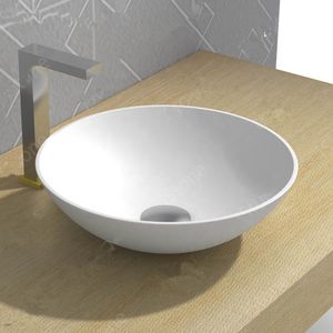 400x400x130mm rund bänkskiva fashionabla garderob Corian Vanity Wash Basin Solid Surface Harts Pedestal Lavabo RS38499