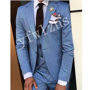 Bonito One Button Groomsmen Notch lapela do noivo smoking Homens ternos de casamento / Prom / Jantar melhor homem Blazer (jaqueta + calça + gravata + Vest) W156