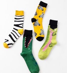 Men's Women's Fun Casual Colorful Animal Pattern Long Crew Socks Stockings Unisex Novelty Athletic Sports Tube Socks zebra alligator