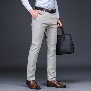 Pantaloni classici da uomo Pantaloni eleganti estivi neri Pantaloni dritti in cotone maschile Pantaloni da lavoro da ufficio Pantaloni elasticizzati da uomo casual