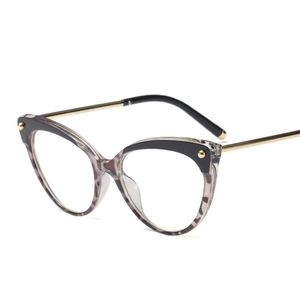 Wholesale-猫の目のサングラスフレームクリアファッション眼鏡メガネフレーム女性ミオピアガラス眼鏡アイウェア卸売