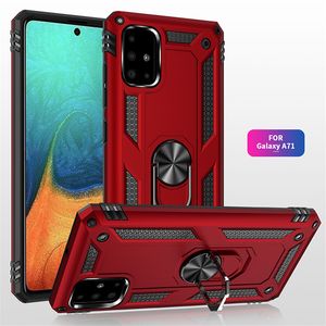 Für Samsung Galaxy A51 A71 Hüllen Rüstung stoßfest Ringhalter Handyhülle für A41 Hard PC Soft TPU Hybrid Back Cover